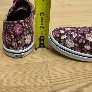 Vans Shoes Vans Womens 75 Burgundy Flower Floral Pattern Sneakers Poshmark